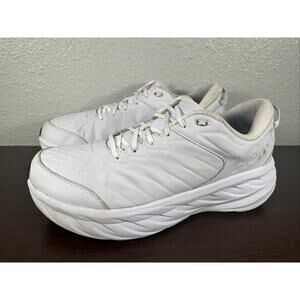 Hoka One One Bondi SR Wide Men's 14 2E White Leather Running Shoes 1129350WWH
